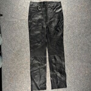 South Beach Leather 5 Pocket Jeans Style Real Leather Pants Biker Motorcycle 30